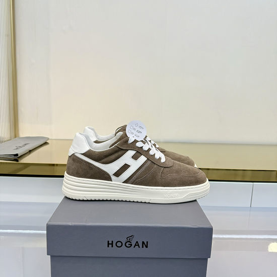Hogan Leather Round-Toe Casual Shoes with Color Block Design