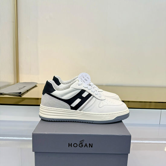 Hogan Leather Round-Toe Casual Shoes with Color Block Design