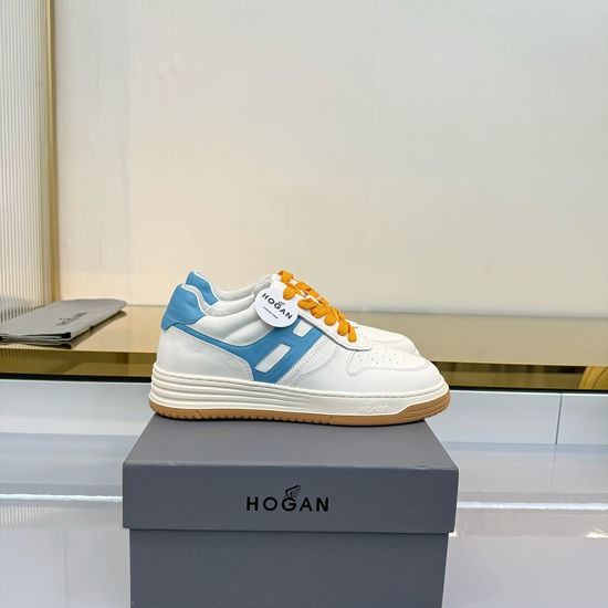 Hogan Leather Round-Toe Casual Shoes with Color Block Design