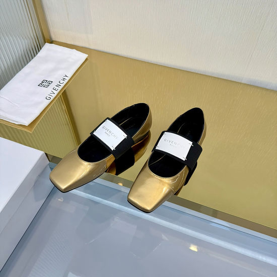 Givenchy Leather Ballet Flats Thick Sole Buckle Decor Casual Shoes
