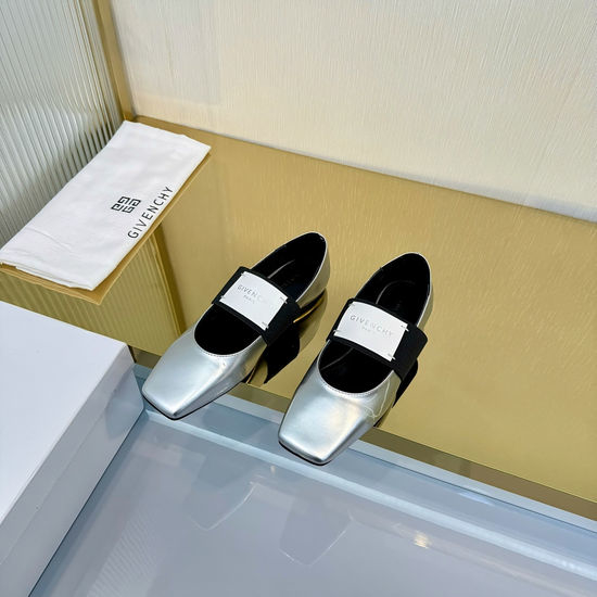Givenchy Leather Ballet Flats Thick Sole Buckle Decor Casual Shoes