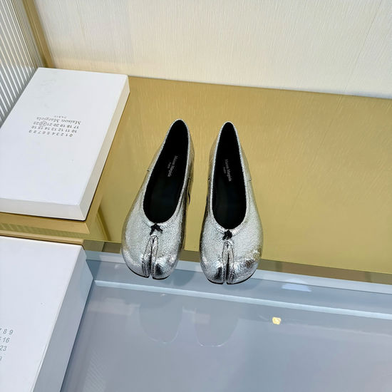 Maison Margiela Split Toe Bow Mary Jane Flats Soft Comfortable Sheepskin Shoes