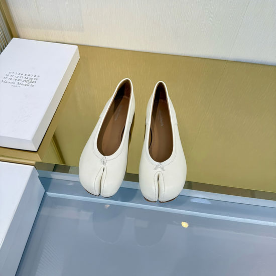 Maison Margiela Split Toe Bow Mary Jane Flats Soft Comfortable Sheepskin Shoes