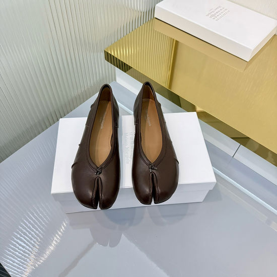 Maison Margiela Split Toe Bow Mary Jane Flats Soft Comfortable Sheepskin Shoes