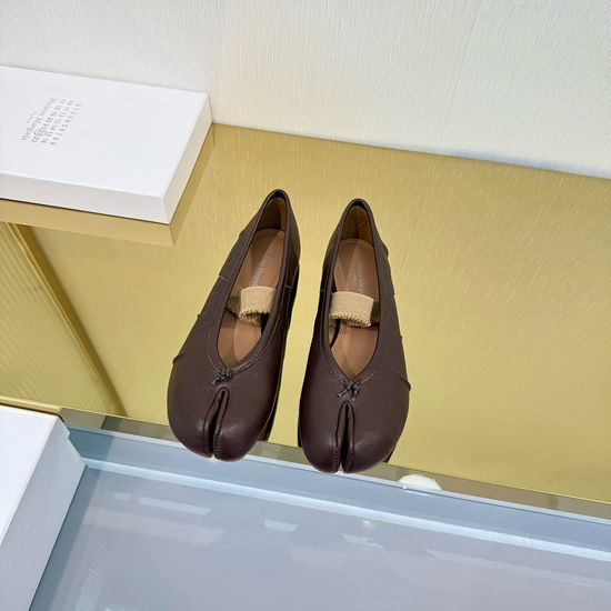 Maison Margiela Split Toe Bow Mary Jane Flats Soft Comfortable Sheepskin Shoes