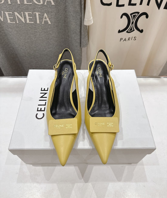Celine Mid Heel Sheepskin Upper Comfortable Sandals