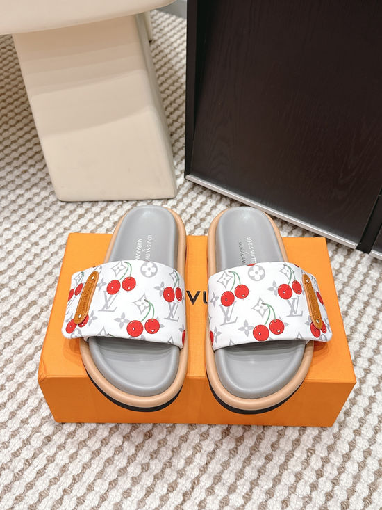 Louis Vuitton Printed Canvas Casual Lightweight Slide Sandals