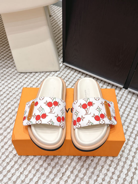 Louis Vuitton Printed Canvas Casual Lightweight Slide Sandals