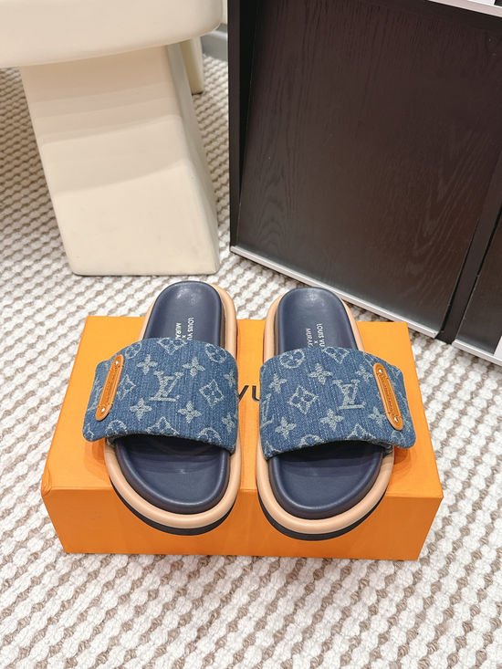 Louis Vuitton Printed Canvas Casual Lightweight Slide Sandals