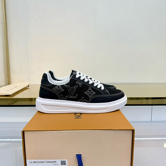 Louis Vuitton LV Premium Thick Sole Casual Sports Sneakers with Leather Upper