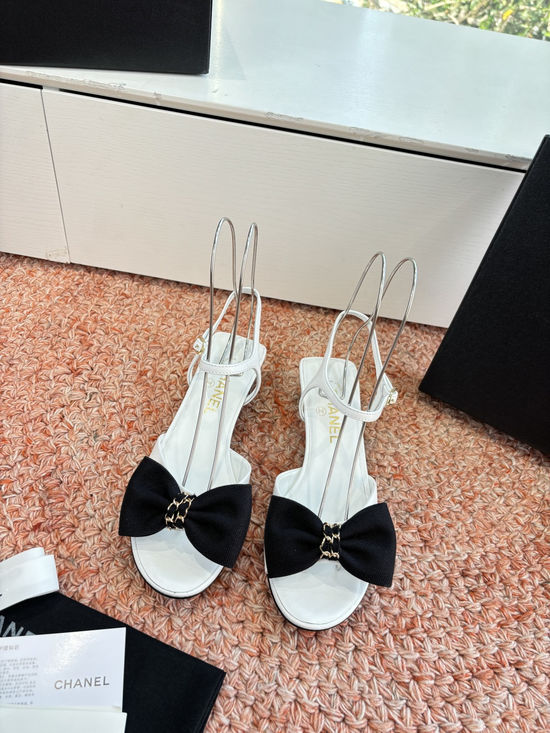 Chanel Bow Sandals Genuine Leather Comfortable Breathable