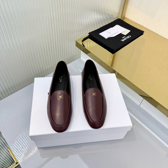Celine Minimalist Leather Loafers Comfortable Versatile Slip On Footwear