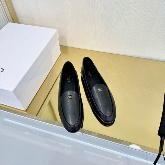 Celine Minimalist Leather Loafers Comfortable Versatile Slip On Footwear