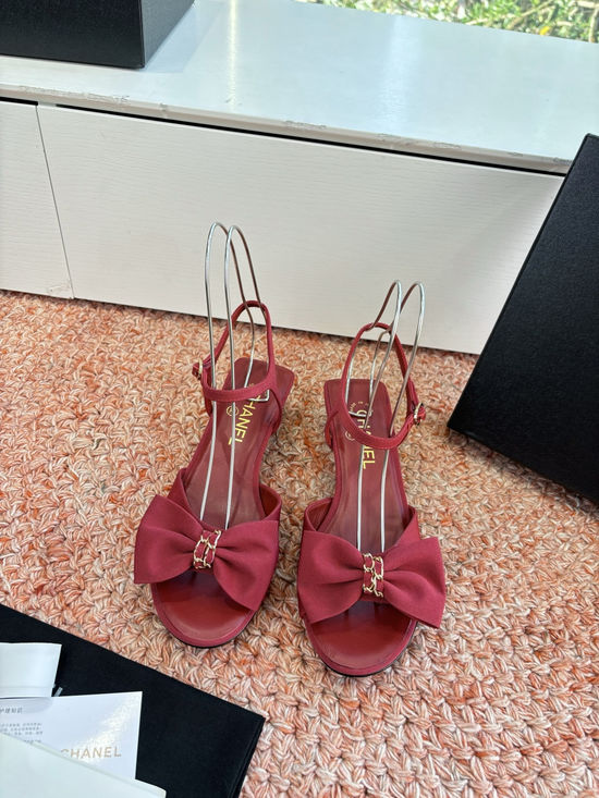 Chanel Bow Sandals Genuine Leather Comfortable Breathable