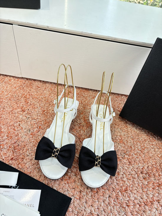 Chanel Bow Sandals Genuine Leather Comfortable Breathable