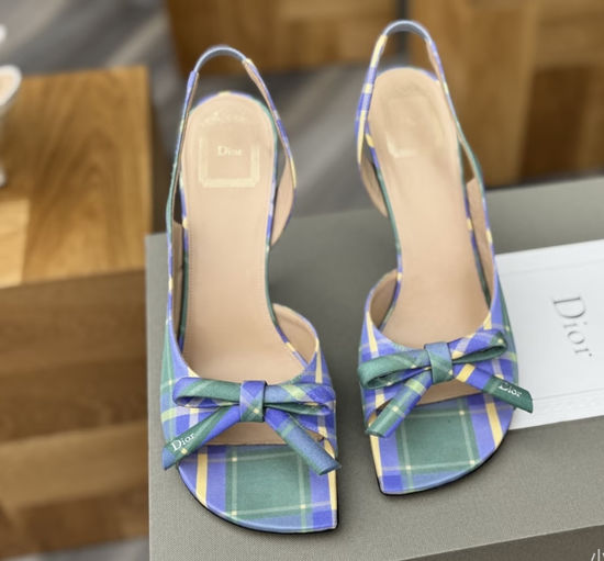 Christian Dior Silk Bow Heeled Mules with Metal Accent
