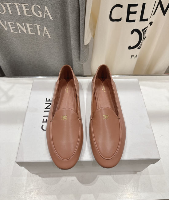Celine Sheepskin Leather Mary Jane Loafers Comfortable Casual Flats