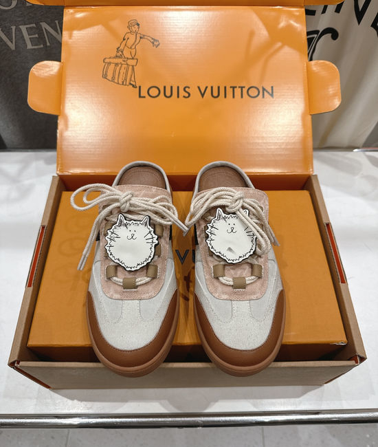 Louis Vuitton LV Genuine Leather Slip-on Half Mule Sports Shoes