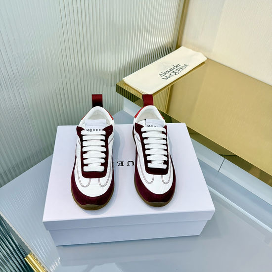 McQueen Suede Retro Sneakers Soft Lining Comfortable Casual Shoes