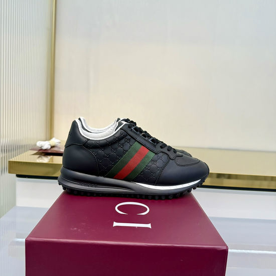 Gucci Classic Canvas Leather Casual Sneakers Comfortable Non-slip Sole