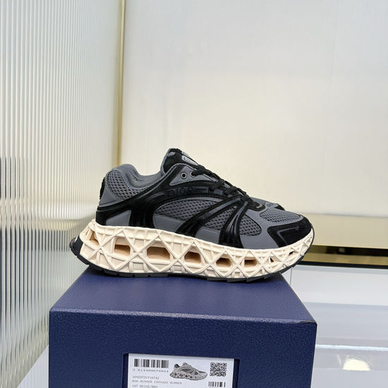 Christian Dior Breathable Leather Mesh Casual Shoes With Durable Outsole