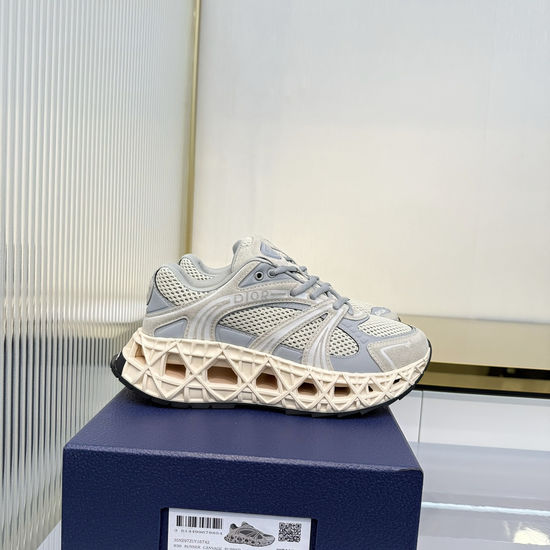 Christian Dior Breathable Leather Mesh Casual Shoes With Durable Outsole