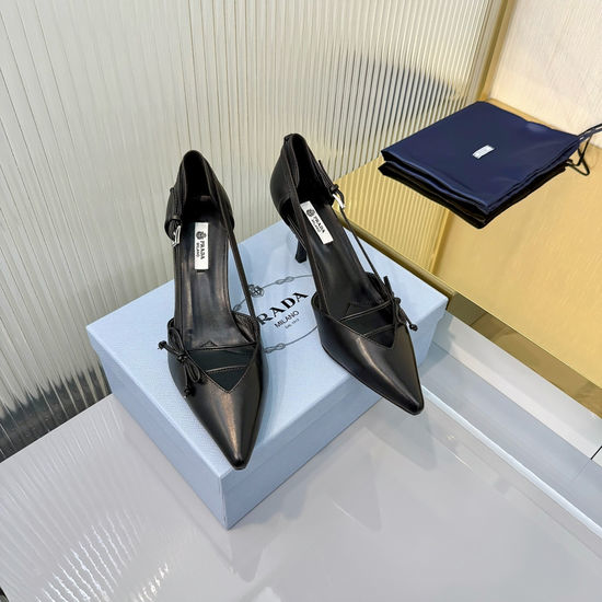 Prada Block Heel Square Toe Patent Leather Slingback Sandals