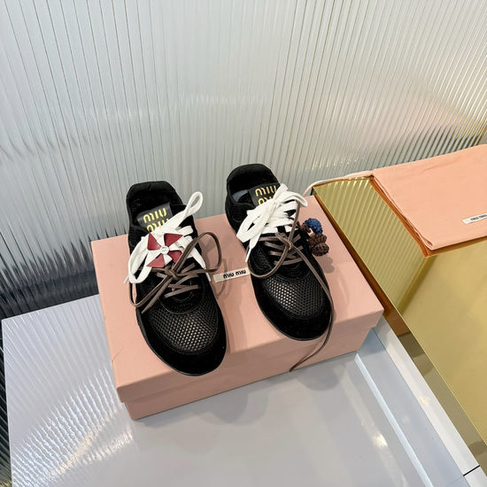 Miu Miu Breathable Mesh Suede Casual Daily Walking Shoes