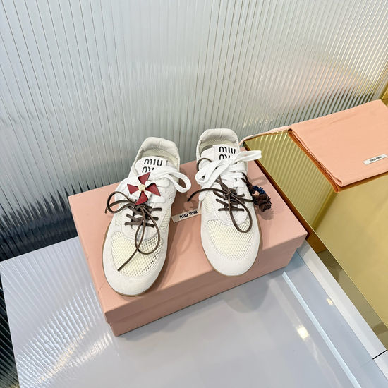 Miu Miu Breathable Mesh Suede Casual Daily Walking Shoes