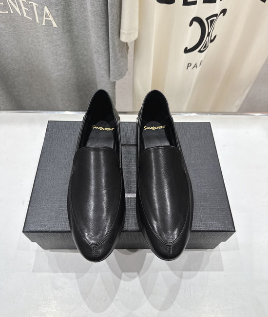 Yves Saint Laurent YSL Genuine Leather Slip-On Loafer Comfort Flat Shoes