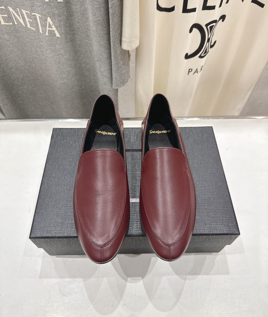 Yves Saint Laurent YSL Genuine Leather Slip-On Loafer Comfort Flat Shoes
