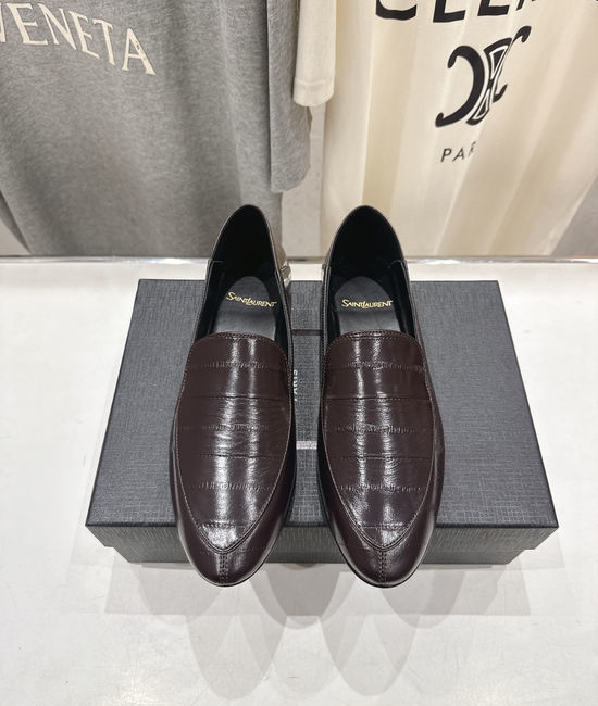 Yves Saint Laurent YSL Genuine Leather Slip-On Loafer Comfort Flat Shoes