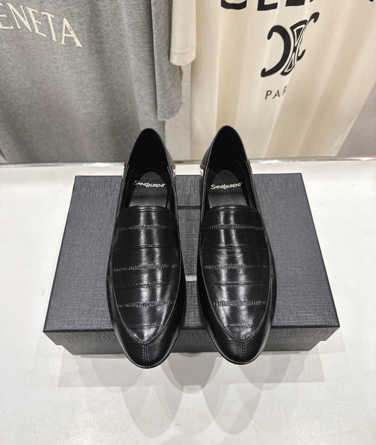 Yves Saint Laurent YSL Genuine Leather Slip-On Loafer Comfort Flat Shoes
