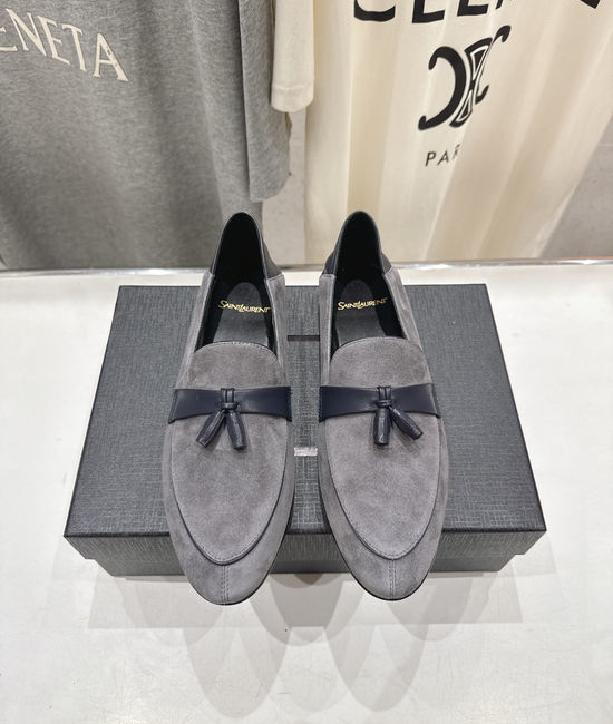 Yves Saint Laurent YSL Genuine Leather Slip-On Loafer Comfort Flat Shoes