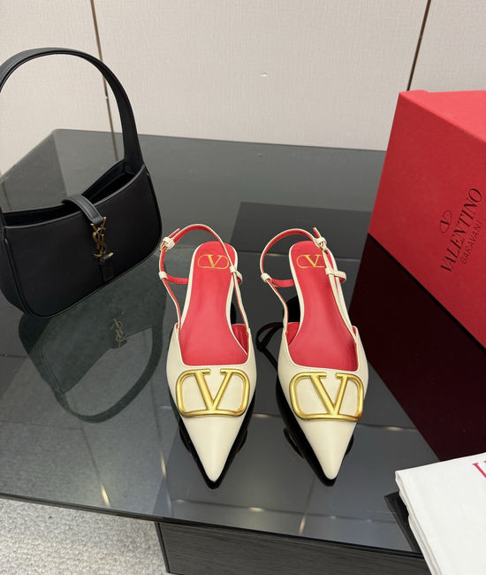 Valentino Bow Decor Low Heel Sandals Soft Sheepskin Insole Comfortable
