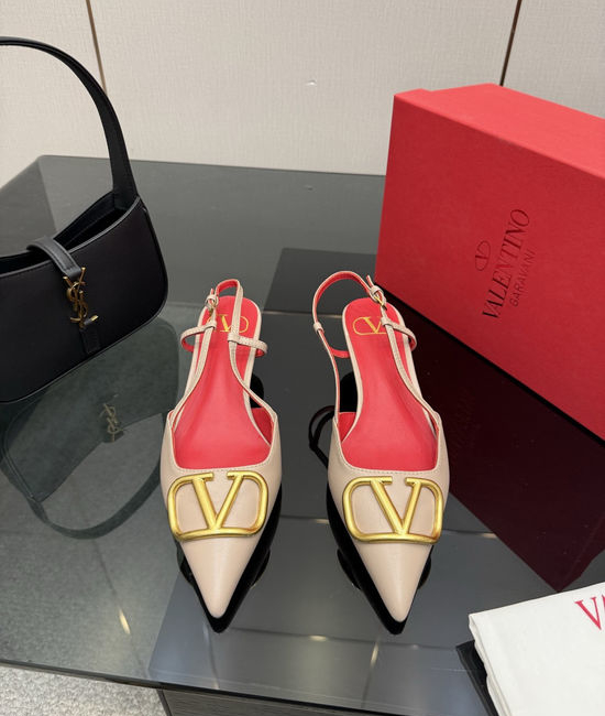 Valentino Bow Decor Low Heel Sandals Soft Sheepskin Insole Comfortable