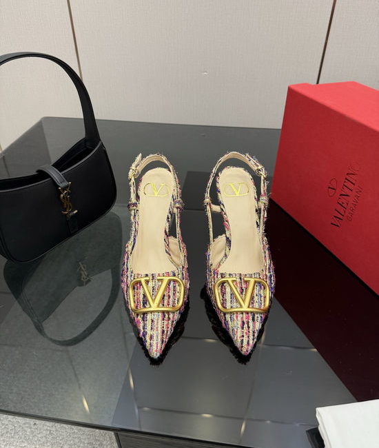 Valentino Bow Decor Low Heel Sandals Soft Sheepskin Insole Comfortable