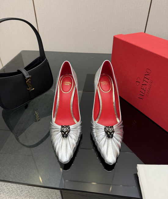 Valentino Bowknot Design Sheepskin Lined Casual Comfortable Pumps