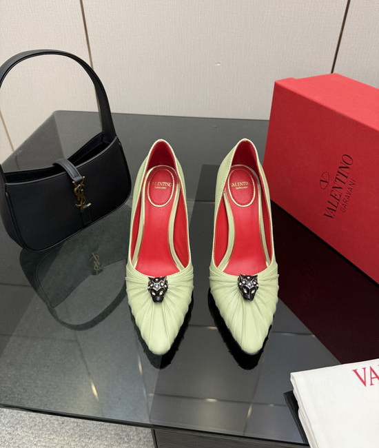 Valentino Bowknot Design Sheepskin Lined Casual Comfortable Pumps