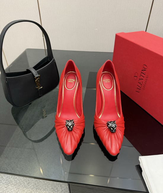 Valentino Bowknot Design Sheepskin Lined Casual Comfortable Pumps