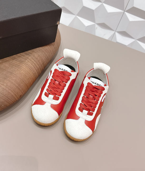 Chanel Color Blocking Retro Round Head Height-increasing Casual Shoes