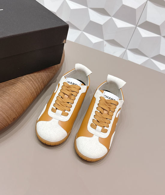 Chanel Color Blocking Retro Round Head Height-increasing Casual Shoes