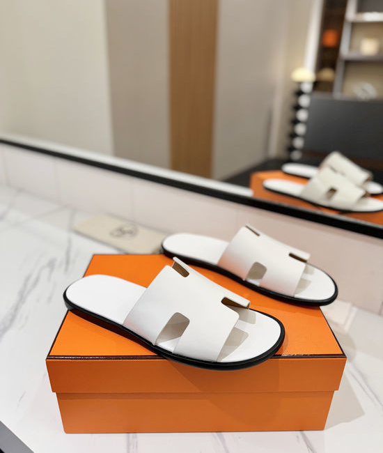 Hermes Classic Premium Leather Comfortable Slide Sandals
