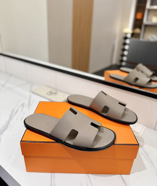 Hermes Classic Premium Leather Comfortable Slide Sandals