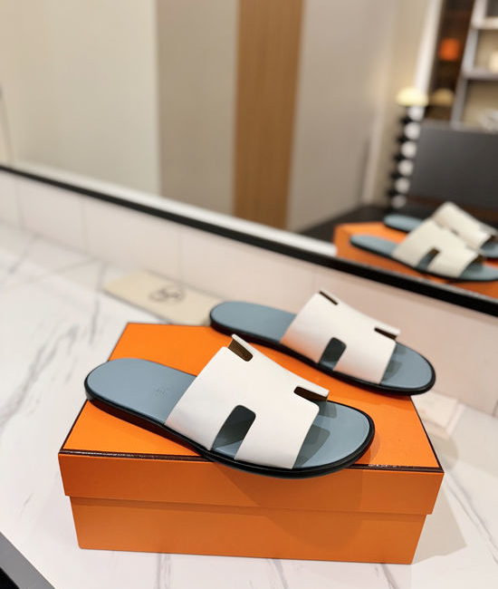 Hermes Classic Premium Leather Comfortable Slide Sandals