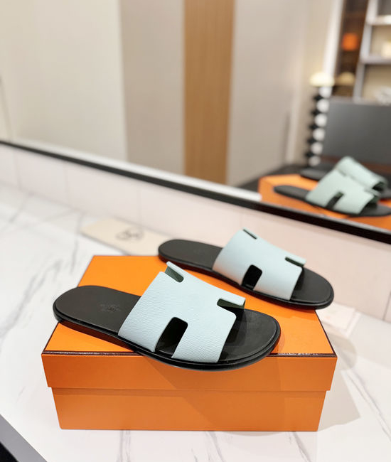 Hermes Classic Epsom Leather Comfortable Slide Sandals