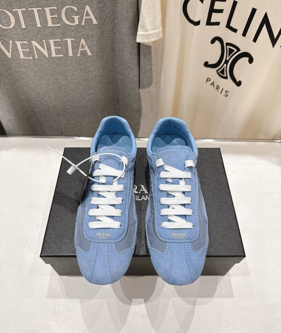 Prada Suede Upper Non Slip Lace Up Casual Sneakers
