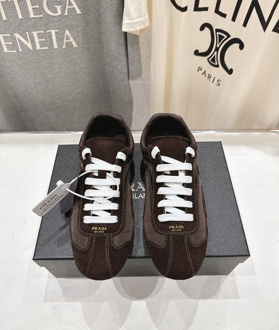 Prada Suede Upper Non Slip Lace Up Casual Sneakers