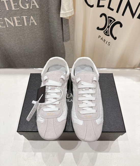 Prada Suede Upper Non Slip Lace Up Casual Sneakers