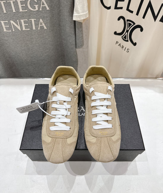 Prada Suede Upper Non Slip Lace Up Casual Sneakers
